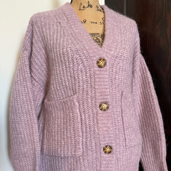 Zara Oversized Cardigan - Lavender color  | Size S - Picture 2 of 7
